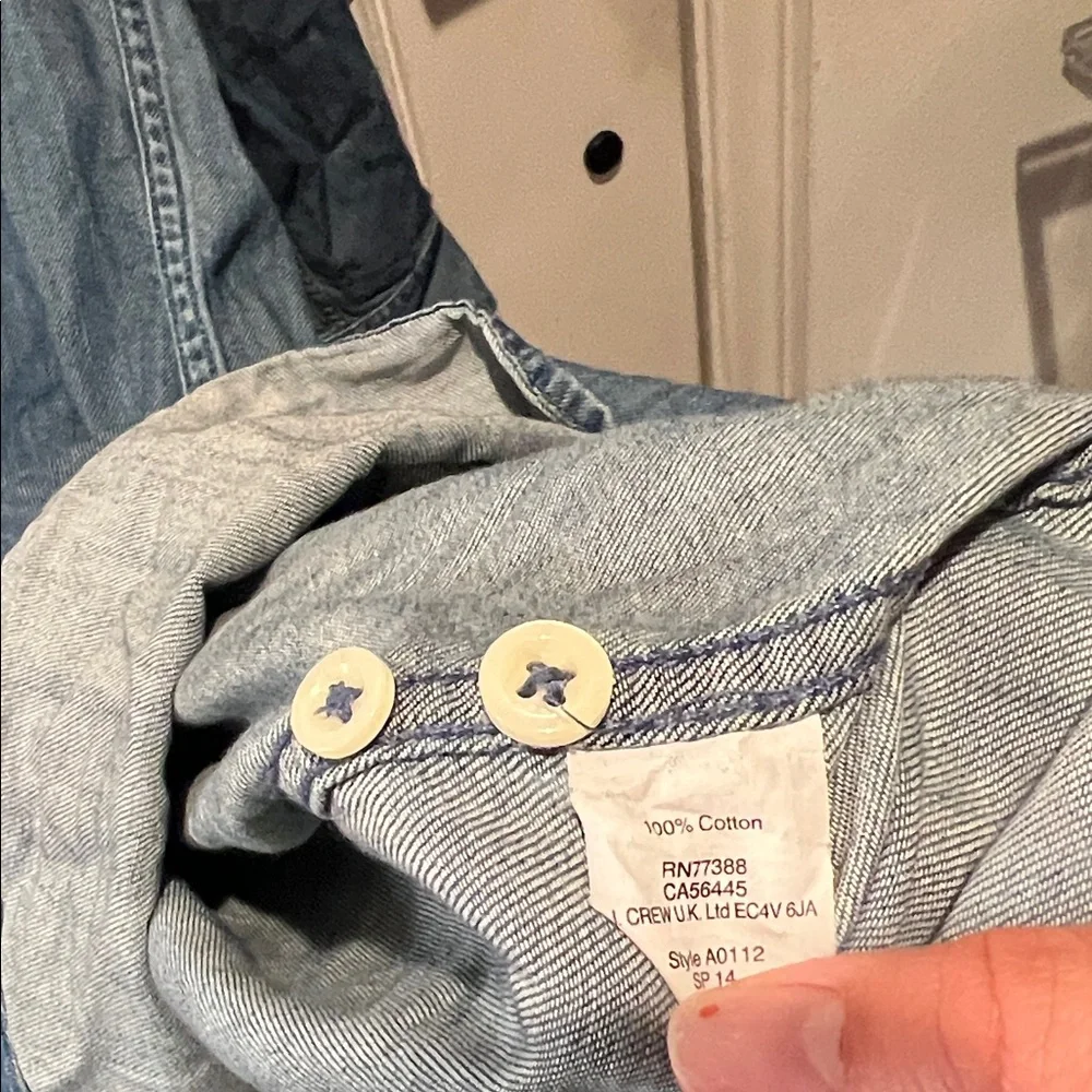 J. Crew XXS OVERSIZED Indigo Denim Chambray Shirt Dress - Picture 7 of 9